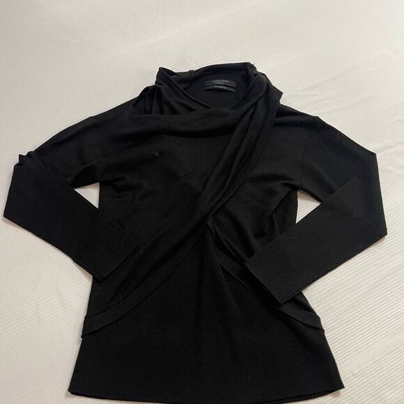 ALLSAINTS Black Merino Wool Top Sweater Size XS - Picture 1 of 7
